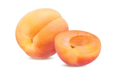 Kayısı beyaz arkaplanda izole edildi