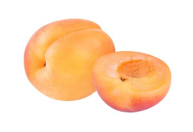 Kayısı beyaz arkaplanda izole edildi