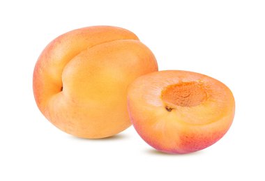 Kayısı beyaz arkaplanda izole edildi