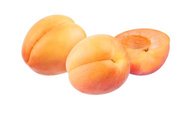 Kayısı beyaz arkaplanda izole edildi