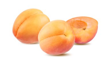 Kayısı beyaz arkaplanda izole edildi