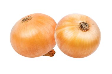 Beyaz arkaplanda soğan izole edildi