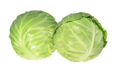 Beyaz arka planda izole edilmiş yeşil lahana