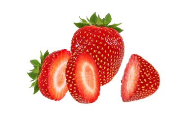 Çilek beyaz arkaplanda izole edildi