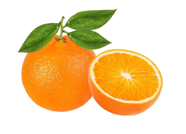 Апельсиновые Фрукты Изолировать Белом Фоне — стоковое фото