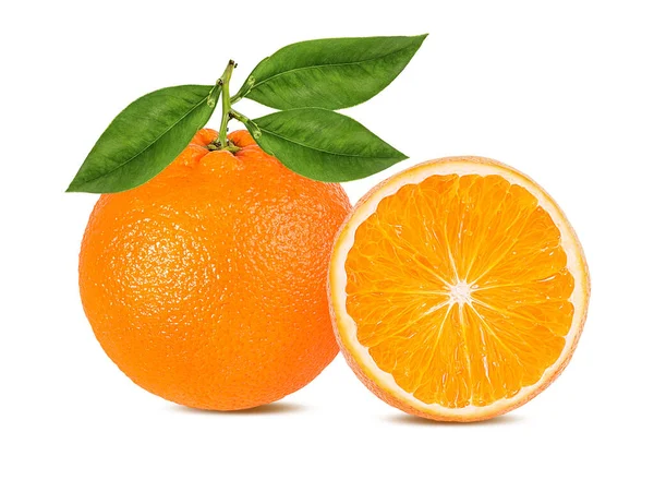 Frutta Arancio Isolare Sfondo Bianco — Foto Stock