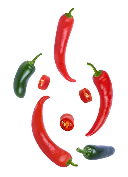 Ripe Pepper Chili Isolated White Background — Stock Photo, Image