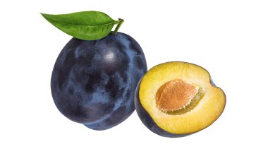 Beyaz arkaplanda erik