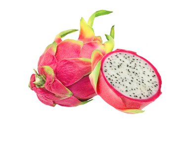 Beyaz arkaplanda Ejder Meyvesi izole