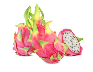 Beyaz arkaplanda Ejder Meyvesi izole