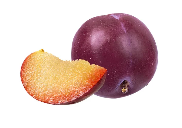 Plum Pada Latar Belakang Putih — Stok Foto