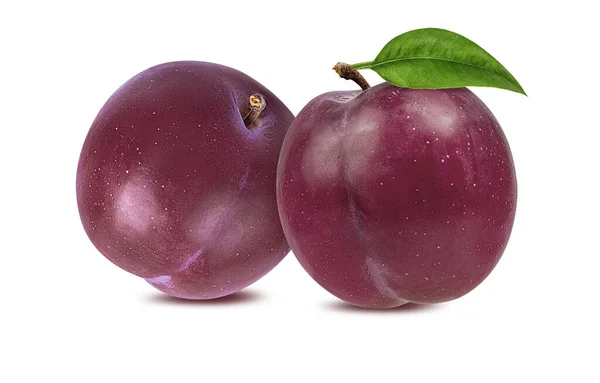 Plum Een Witte Achtergrond — Stockfoto