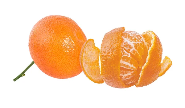 Mandarin Tangerine Citrus Плоди Листом Ізольовані Білому Тлі — стокове фото