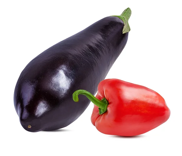 Eggplant Aubergine Paprika Isolated White Stock Photo