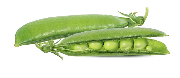 Groene Erwten Geïsoleerd Witte Achtergrond — Stockfoto