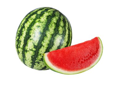 Beyaz arkaplanda karpuz izole