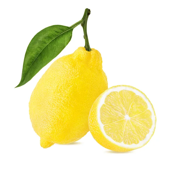 Beyaz Arkaplanda Taze Limon Izole Edildi — Stok fotoğraf