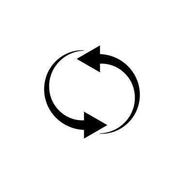 Beyaz arkaplanda izole edilmiş ok vektör simgesi geri dönüşümü