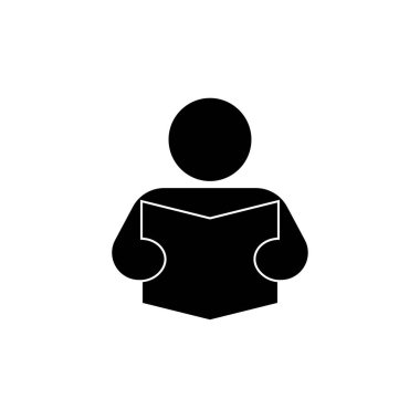 Beyaz arkaplanda kitap simgesi okunuyor