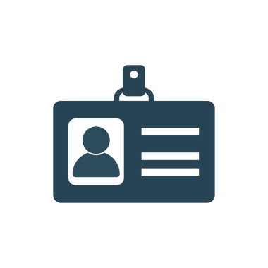 Kimlik kartı vektör simgesi. İsim etiketi simgesi. Düz tasarım biçimi