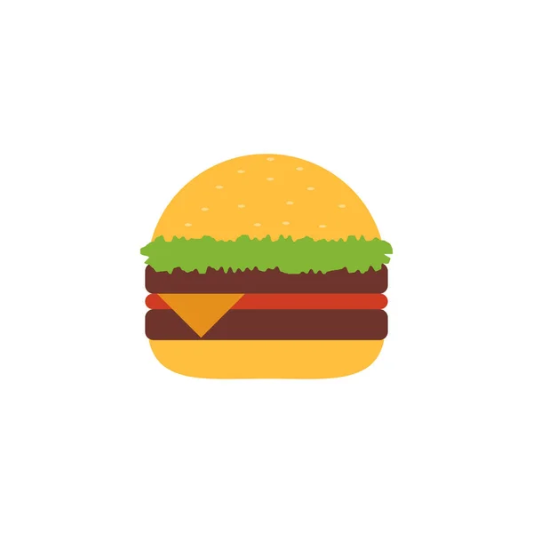 Ilustração Vetorial Hambúrguer Burger Isolado Sobre Fundo Branco —  Vetores de Stock