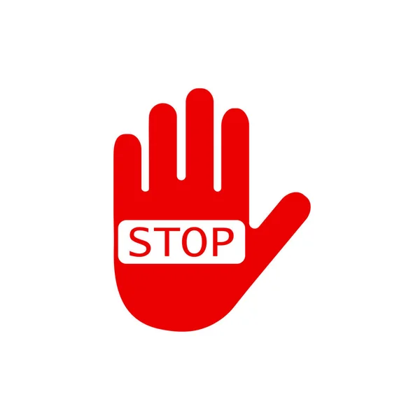 Stop Sign Hand Vector Illustration — Stock Vector