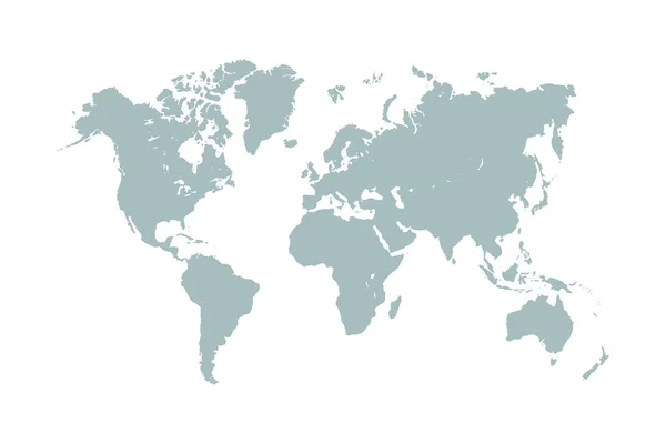 Världen Karta Vektor Isolerad Vit Bakgrund Royaltyfria Stockvektorer