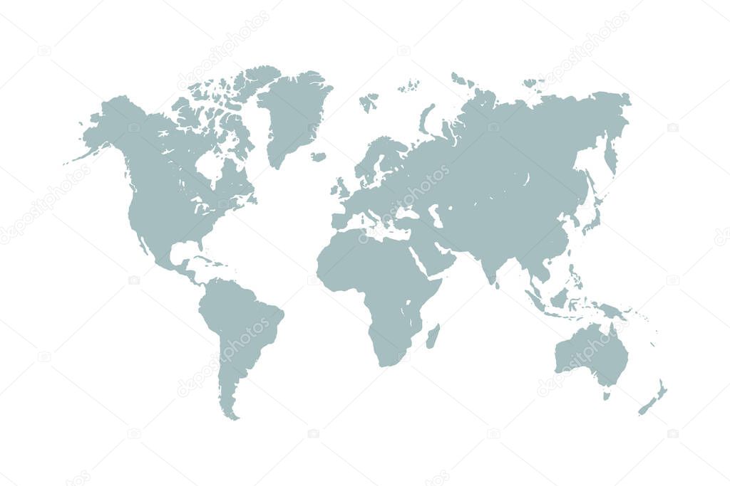 World map vector isolated on white background