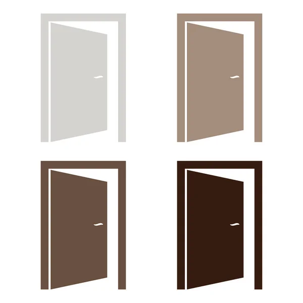 Піктограма Відкритих Дверей Ізольована Концепція Дверного Отвору Символ Виходу Векторні — стоковий вектор