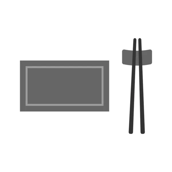 Dish Chopstick Icon Isolated White Background — Stockvektor