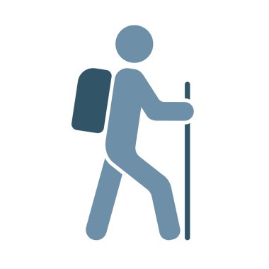 Yürüyüş simgesi beyaz arkaplanda izole edildi, vektör illüstrasyonu