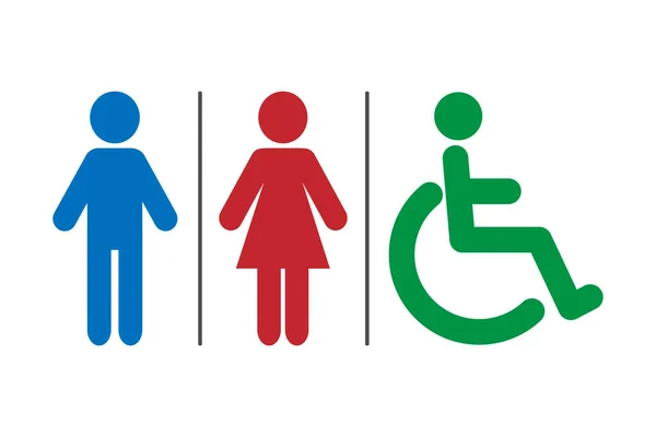 Wc标志图标 厕所的标志 盥洗室病媒说明 — 图库矢量图片
