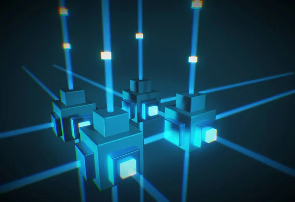 3d kenar görünümlü ademi merkeziyetçi blockchain ağı