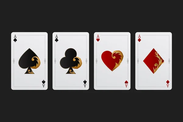 Vektorové Ilustrace Čtyř Esa Luxusním Designem Hazardní Hry Kasino Hrací — Stockový vektor