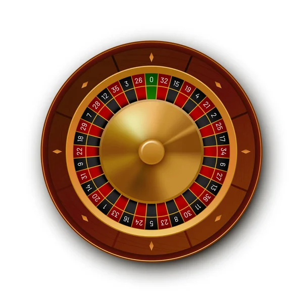 Illustration Vectorielle Une Roulette Casino Sur Fond Uni Vue Dessus — Image vectorielle