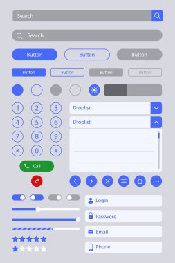 Vector illustration of a user interface elements on a plain background, simple gui design