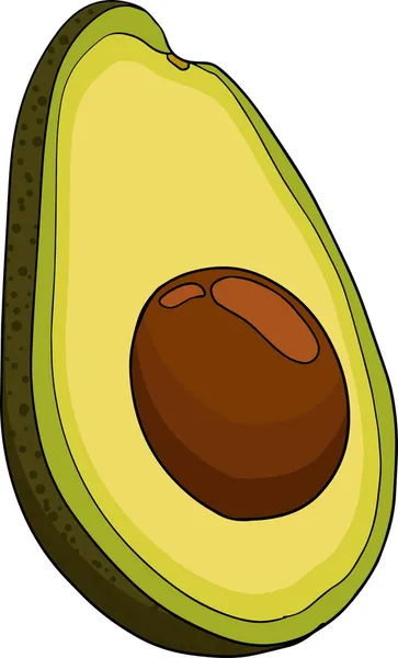 Avocado图标设置 鲜绿色的全果或蔬菜 有一个大种子 食物换健康的饮食 矢量平面彩色插图 — 图库照片