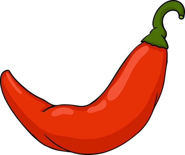 Peper Met Chili Handgetekende Gekleurde Vector Illustratie Geïsoleerd Witte Achtergrond — Stockfoto