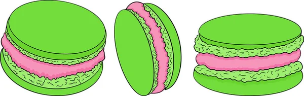 Смачні Солодощі Десерти Рука Намальована Барвиста Ілюстрація Популярних Традиційних Десертів — стоковий вектор