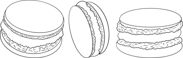 Heerlijke Zoetigheden Desserts Handgetekende Kleurplaten Van Populaire Traditionele Desserts — Stockvector