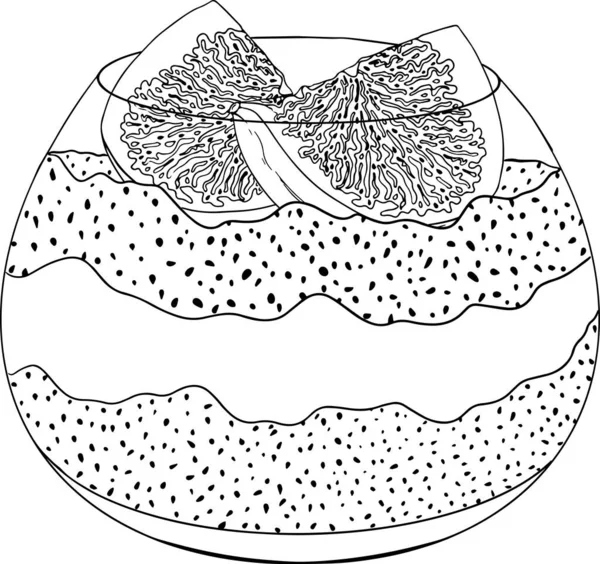 Délicieux Bonbons Desserts Pages Colorier Dessinées Main Desserts Traditionnels Populaires — Image vectorielle