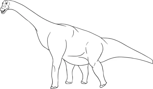 Tangan Dinosaurus Ditarik Ilustrasi Hewan Prasejarah Vektor Buku Mewarnai Dengan - Stok Vektor