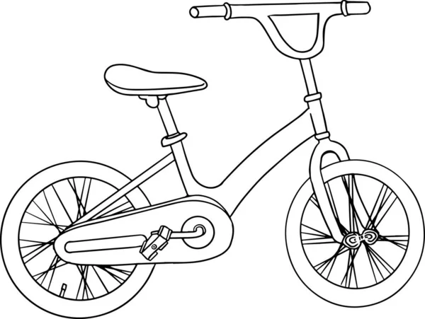 Bicycle Vector Illustration Back School Coloring Page School Supplies Vector —  Vetores de Stock