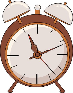 Alarm clock. Vector illustration about back to school. Vector illustration