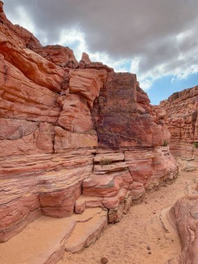 Rocks in the desert of Egypt. Desert, red mountains, rocks. Egypt, the Sinai Peninsula. 