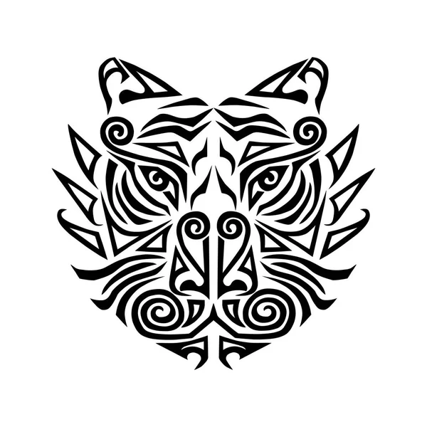 2022年新年的象征 虎头与白色背景隔离 矢量说明 — 图库矢量图片