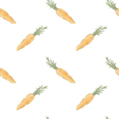 Elle çizilmiş havuçlarla kusursuz desen. Görüntü.