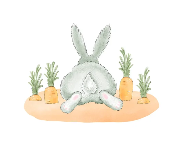 ニンジンのウサギ イラスト — ストック写真