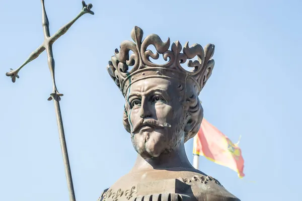 Monumento Bronce Fundador Ciudad Tvrtko Kotromanic Herceg Novi — Foto de Stock