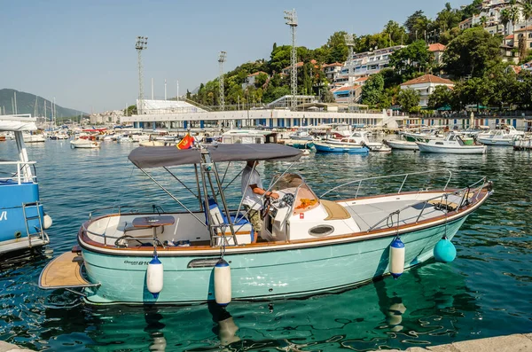 Herceg Novi Černá Hora Srpna 2021 Ukotvené Jachty Přístavu Černohorského — Stock fotografie